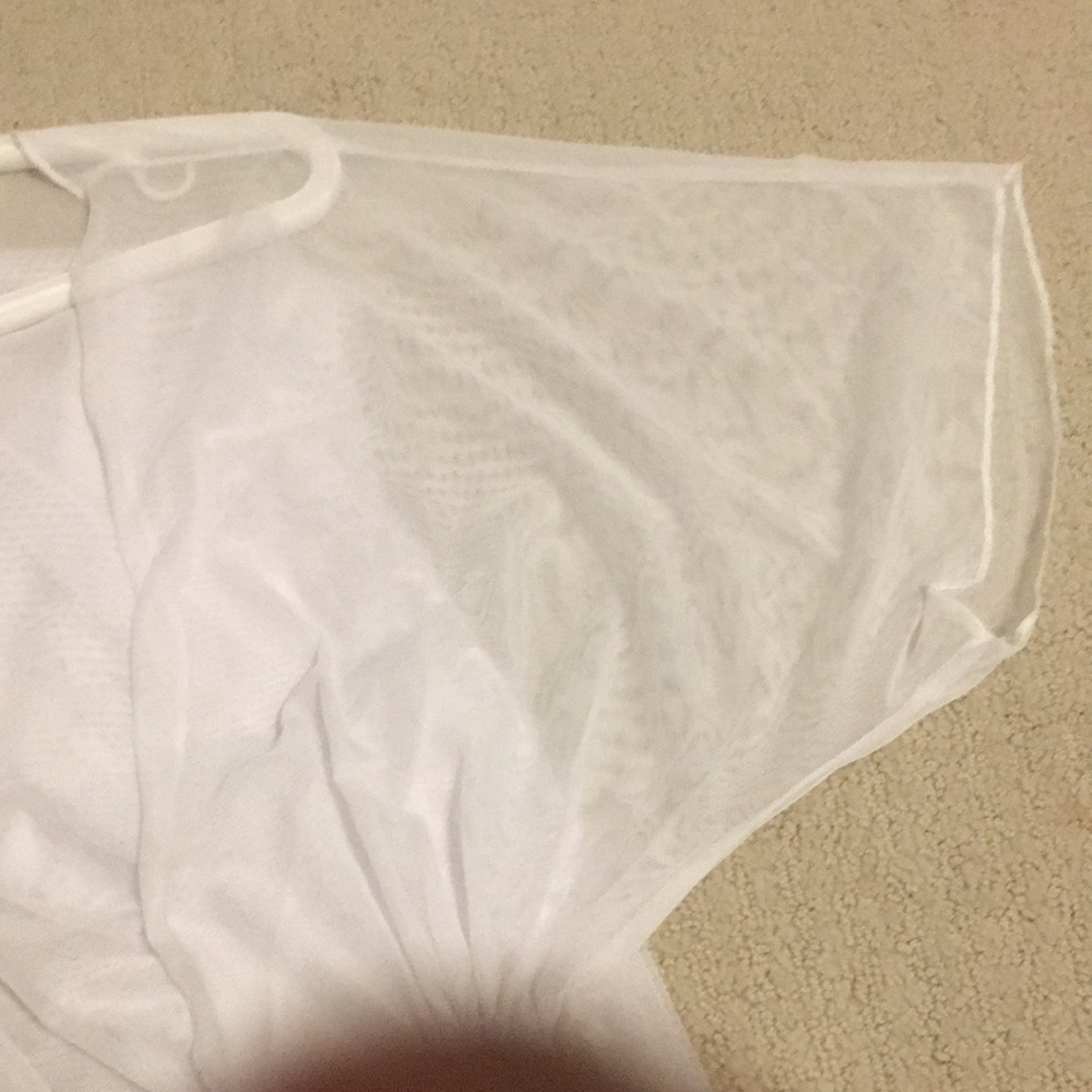 Fashion Nova White Mesh Sheer Maxi Beach Cover Up Dress XS - Picture 11 of 13
